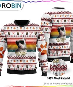 Best Pitbull Dad Ever Ugly Christmas Sweater