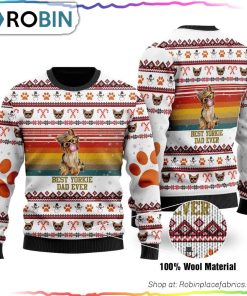 Best Yorkie Dad Ever Ugly Christmas Sweater