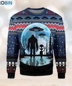 BigFoot Alien UFO Ugly Christmas Sweater, Xmas Gift Men And Women BigFoot Alien UFO Ugly Christmas Sweater, Xmas Gift Men And Women