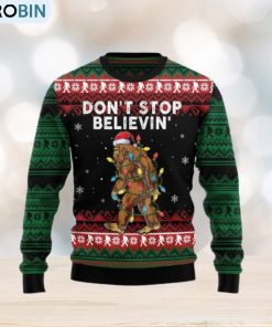 Bigfoot Don’t Stop Believing Ugly Christmas Sweater Gift Men Women
