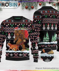 Bigfoot English Bulldog Ugly Christmas Sweater Bigfoot English Bulldog Ugly Christmas Sweater