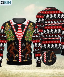 Bigfoot Pattern Cute Ugly Christmas Sweater Christmas Gift Bigfoot Pattern Cute Ugly Christmas Sweater Christmas Gift