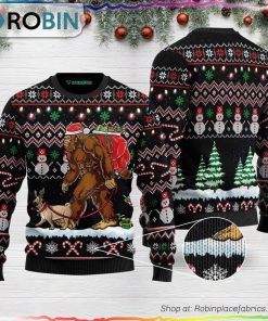 Bigfoot Pug Ugly Christmas Sweater Bigfoot Pug Ugly Christmas Sweater