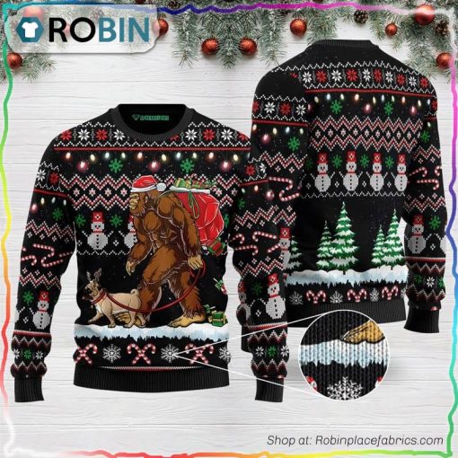 Bigfoot Pug Ugly Christmas Sweater