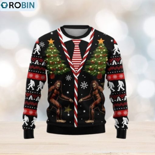 Bigfoot Ugly Christmas Sweater For Men And Women