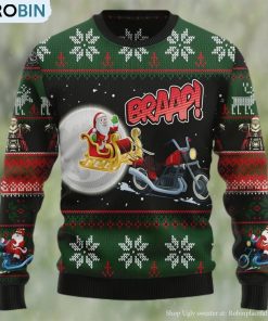 Biker Santa Xmas Ugly Christmas Sweater
