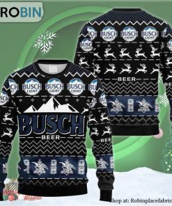 Black Busch Beer Ugly Christmas Sweater