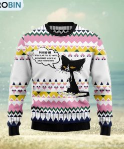 Black Cat Piss Me Off Angry Cat Christmas 3D Sweater