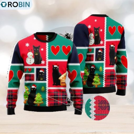 Black Cat Snow Special Design Gift For Cat’s Lover Christmas 3D Sweater Gift For Christmas