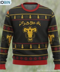 Black Clover Bulls Ugly Christmas Sweater