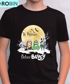 Bluey The Nightmare Before Halloween Funny Shirt, Bluey And Friends Long Sleeve Unisex Hoodie