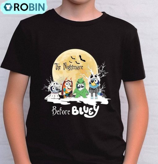 Bluey The Nightmare Before Halloween Funny Shirt, Bluey And Friends Long Sleeve Unisex Hoodie