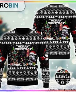 Boba Fett Dark Vader Stormtrooper Ugly Christmas Sweater