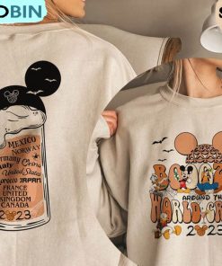 Boozin Around The World Crawl Funny Shirt, Vintage Halloween Unisex Tee Hoodie – Sweatshirt