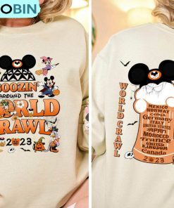 Boozin Around The World Crawl Halloween Cute Shirt, Mickey And Friends Tee, Hoodie, Sweatshirt