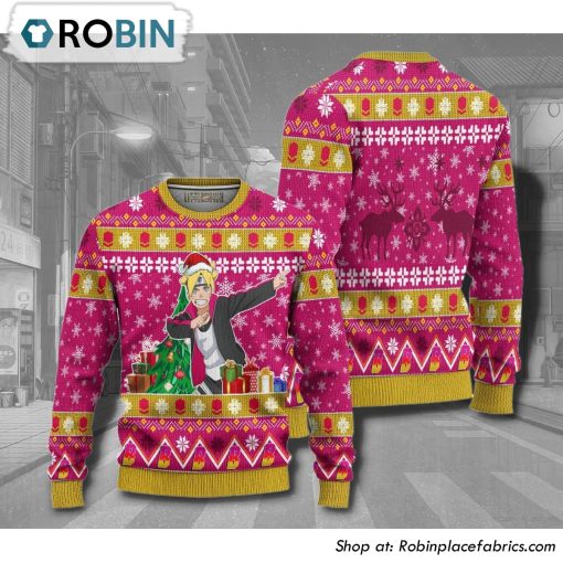 Boruto Naruto Uzumaki Knitted Anime 3D Printed Ugly Christmas Sweater