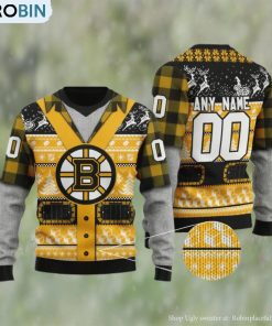 Boston Bruins Personalized Ugly Christmas Sweater