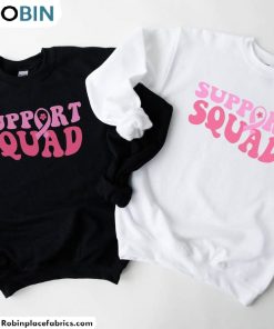 Breast Cancer Support Squad Retro Shirt, Matching Cancer Treatment Tee Tops Unisex Hoodie