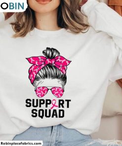 Breast Cancer Support Squad Shirt, Breast Cancer Fighter Sweater Crewneck