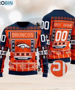 Broncos Nfl Custom Name And Number For Sport Fans Ugly Christmas Sweater