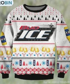 Bud Ice Lager Beer Ugly Christmas Sweater, Gifts For Beer Lovers Bud Ice Lager Beer Ugly Christmas Sweater, Gifts For Beer Lovers