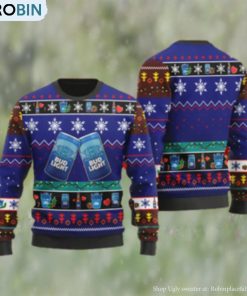 Bud Light Beer Snowflake Pattern Ugly Christmas Sweater