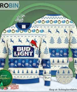 Bud Light Reindeer Snowy Night Ugly Christmas Sweater