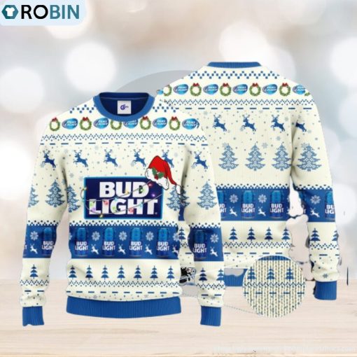 Bud Light Santa Hat Christmas Ugly Christmas Sweater