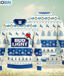 Bud Light Santa Hat Christmas Ugly Christmas Sweater