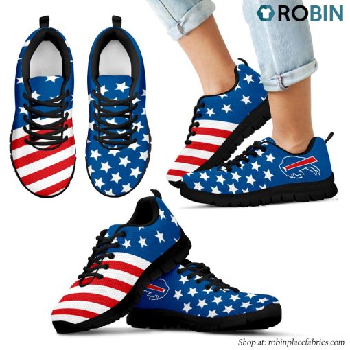 Buffalo Bills America Flag Full Stars Stripes Pattern Sneaker