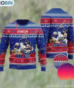 Buffalo Bills Disney Mickey Mouse Personalized Christmas Ugly Sweater Gift For Fan