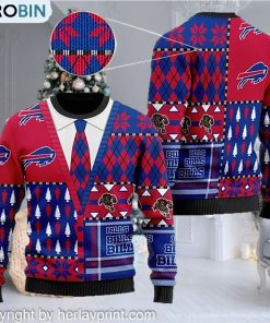 Buffalo Bills NFL American Football Team Cardigan Style 3D Men And Women Ugly Sweater