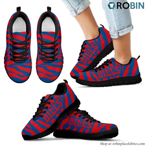 Buffalo Bills Tiger Skin Stripes Pattern Printed Breathable Running Shoes