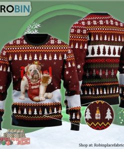 Bulldog Drink Duvel Beer Ugly Christmas Sweater Bulldog Drink Duvel Beer Ugly Christmas Sweater
