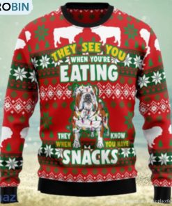 Bulldog Snacks Christmas Unisex Ugly Christmas Sweater 3D
