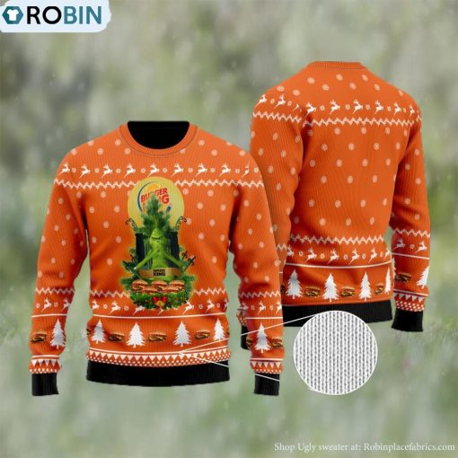Burger King Grinch Snow Ugly Christmas Sweater