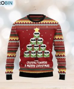 Bus Cruising Towards A Merry Christmas Ugly Christmas Sweater 3D Gift Christmas Funny