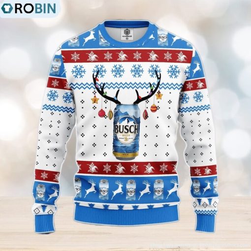 Busch Blue White Ugly Christmas Sweater Amazing Gift Men And Women Christmas Gift