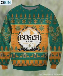 Busch Classic Beer Product Of USA Ugly Christmas Sweater, Gifts For Beer Lovers