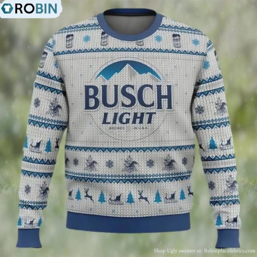 Busch Light Beer Christmas Ugly Sweater, Gifts For Beer Lovers