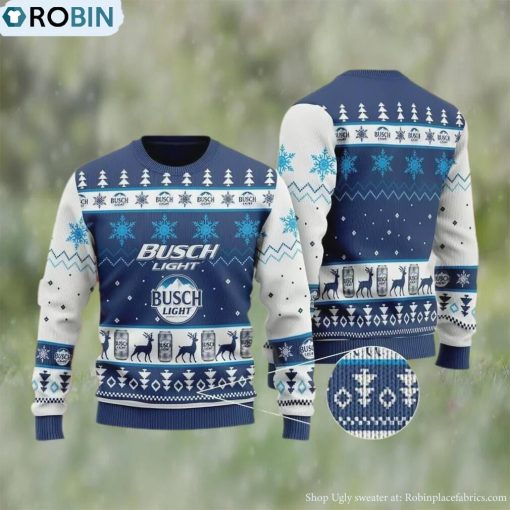 Busch Light Beer Ugly Christmas Sweater, International Beer Day, Gifts For Beer Lovers