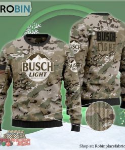 Busch Light Camo Ugly Christmas Sweater