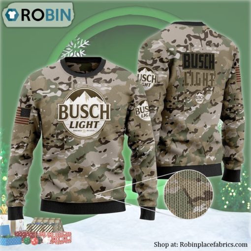 Busch Light Camo Ugly Christmas Sweater