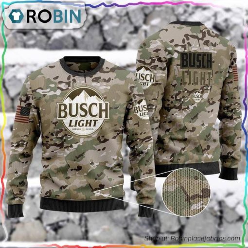 Busch Light Camo Ugly Christmas Sweater
