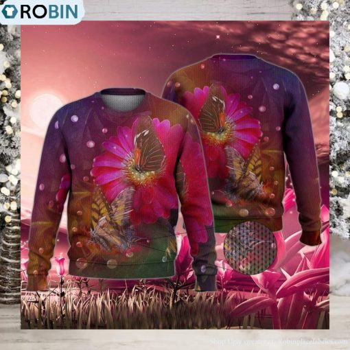 Butterfly Lily Ugly Christmas Sweater
