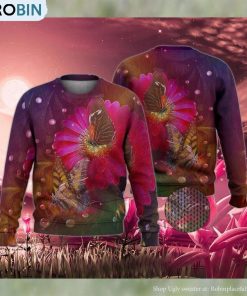 Butterfly Lily Ugly Christmas Sweater