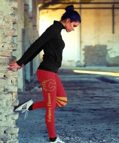 Calgary Flames Women 3D Printed Leggings Sports