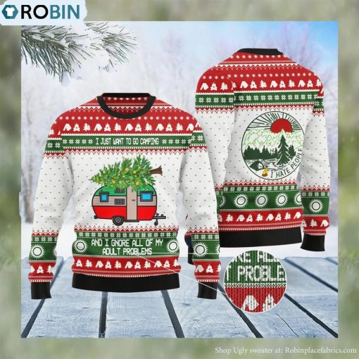Camping Ugly Christmas Sweater Lover Xmas Sweater Gift
