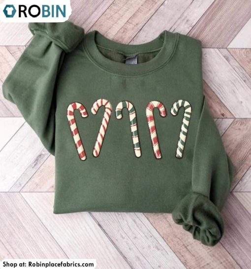 Candy Cane Christmas Shirt, Comfort Christmas Happy New Year T Shirt Hoodie