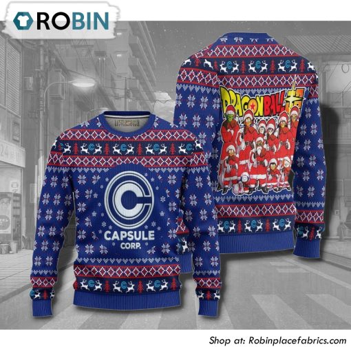 Capsule Corp Dragon Ball Anime Christmas Ugly Sweater